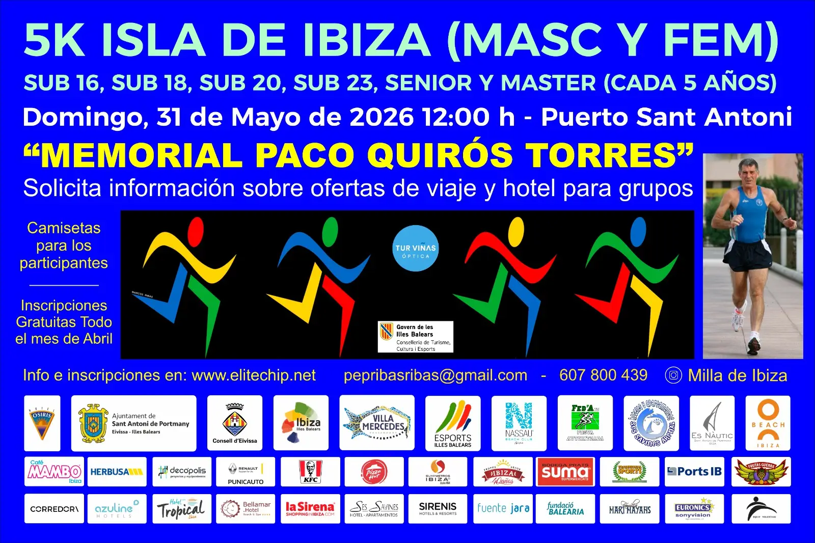 Homenaje en el asfalto: El emotivo Memorial Paco Quirós Torres compartirá protagonismo con la histórica Milla Urbana Isla de Ibiza