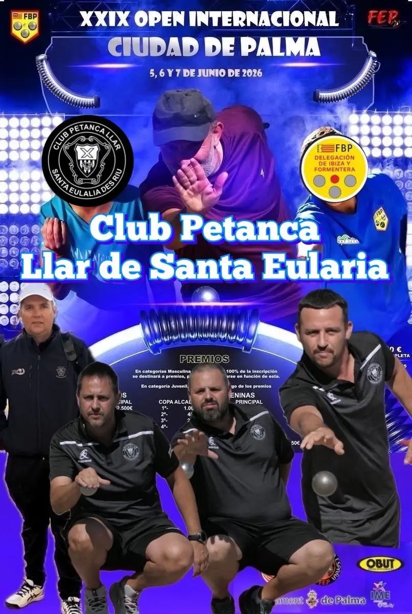 El Club Petanca Llar de Santa Eulària desembarca en el XXIX Open Internacional Ciudad de Palma