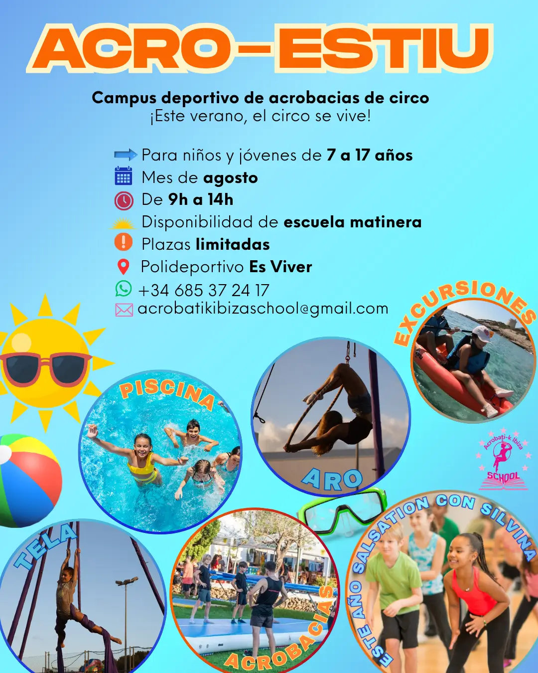 Acrobati-K Ibiza School abre las inscripciones para su Escuela de Verano de Disciplinas Circenses "Acro-Estiu"