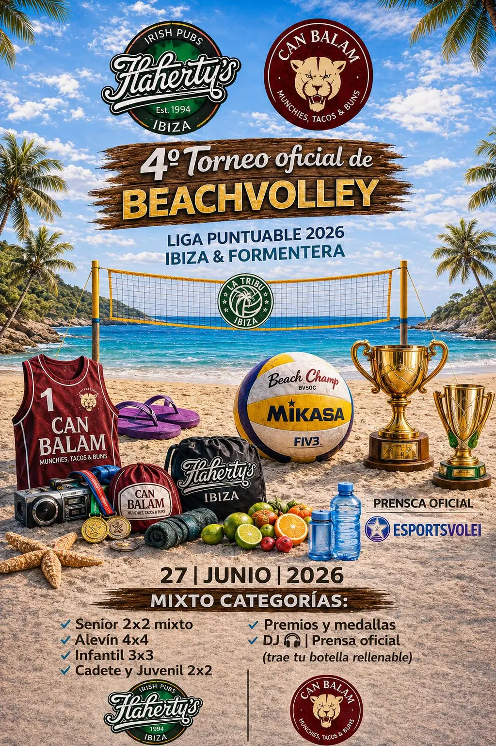 ¡La arena vuelve a quemar! Todo listo para el 4º Torneo de la Liga Puntuable 2026 de BeachVolley de Ibiza y Formentera