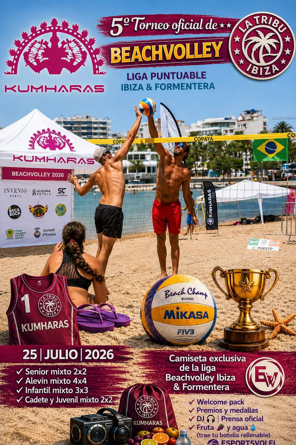 ¡La arena de s'Arenal nos llama de nuevo! Todo a punto para el 5º Torneo de la Liga Beachvolley Ibiza & Formentera