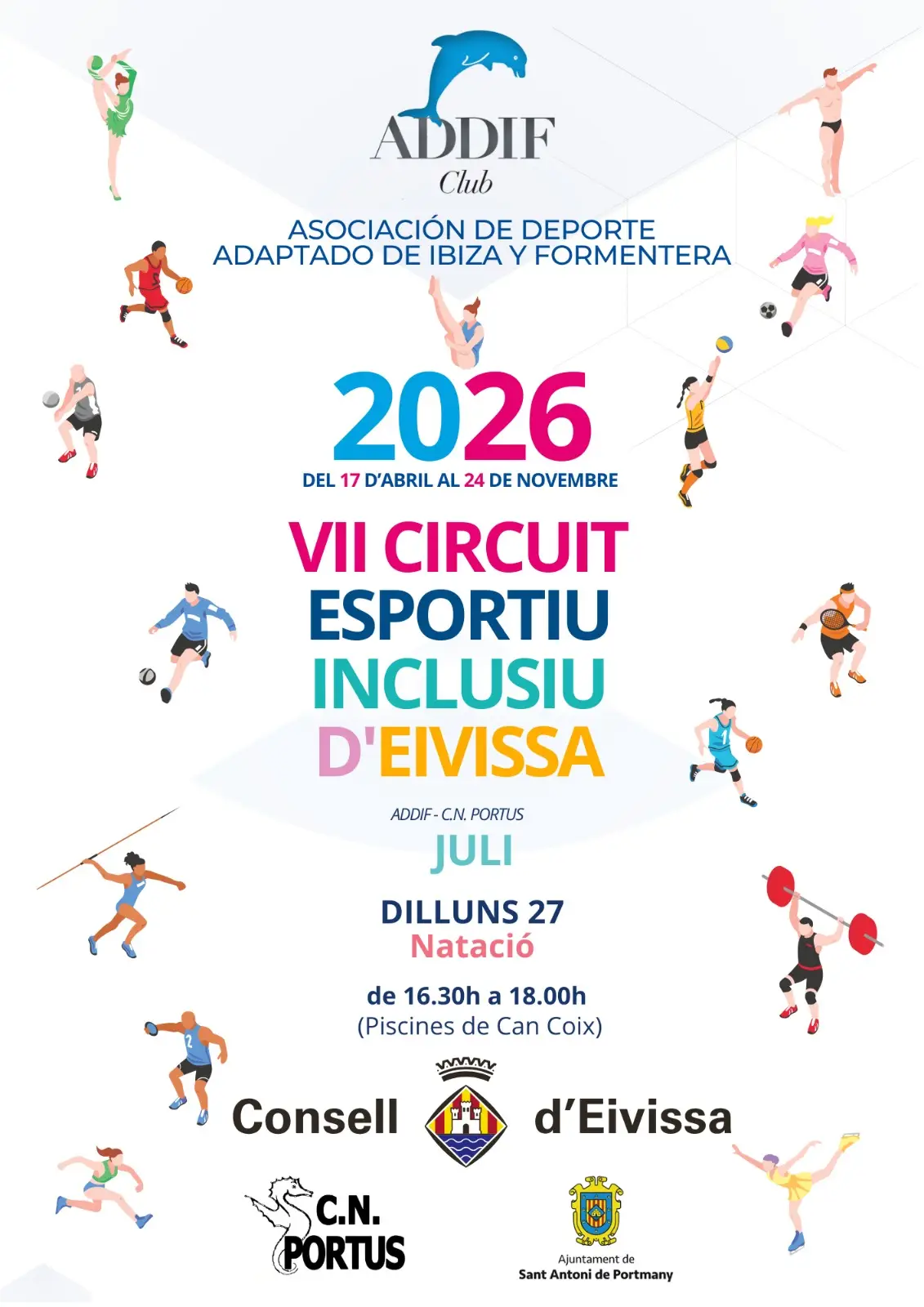 ADDIF y el Club Natació Portus nos invitan a una tarde de deporte y superación en Sant Antoni