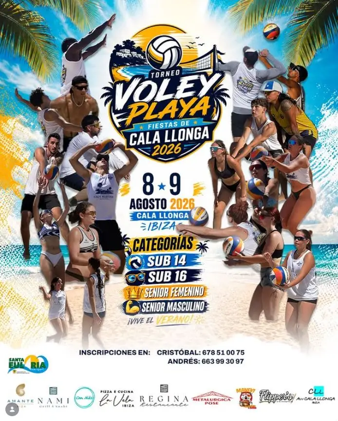 Sol, arena y remates: El Torneo de Vóley Playa da el pistoletazo de salida a las Fiestas de Cala Llonga