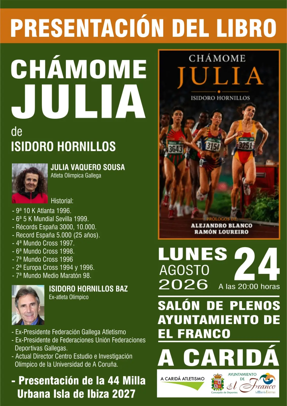 Chámome Julia: Atletismo, superación y el espíritu de la Milla de Ibiza en la presentación del libro sobre Julia Vaquero