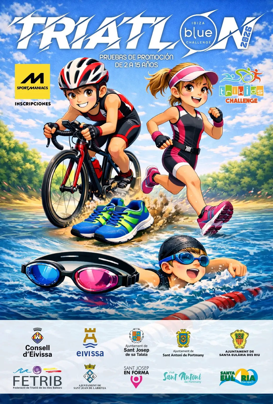 ¡Todo listo para el X Trikids Sant Antoni! Una tarde de triatlón y diversión asegurada en Can Coix