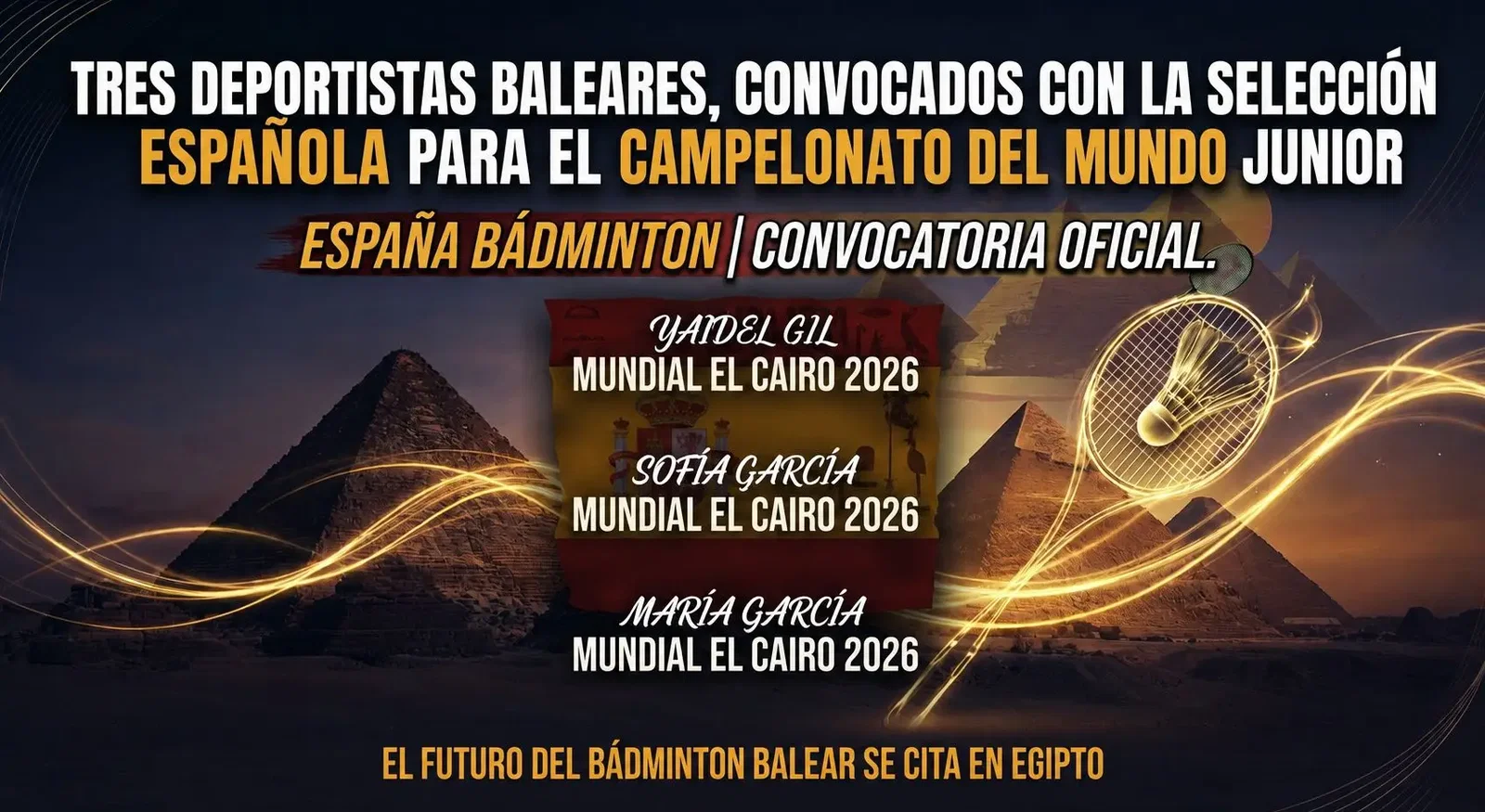 Tres deportistas baleares, convocados con la Selección Española para el Campeonato del Mundo Junior 2026