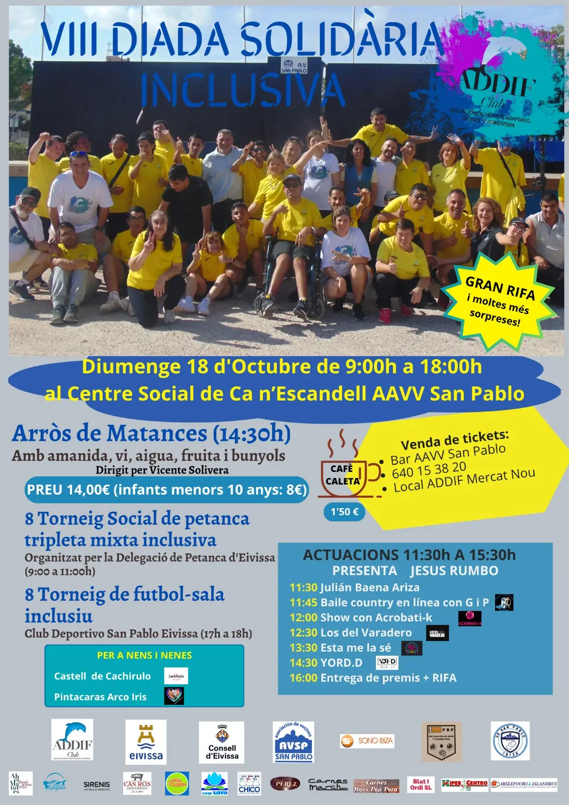 ¡Súmate a la inclusión! Deporte, arroz de matanzas y solidaridad: la receta perfecta de la VIII Diada Inclusiva en Ca n'Escandell