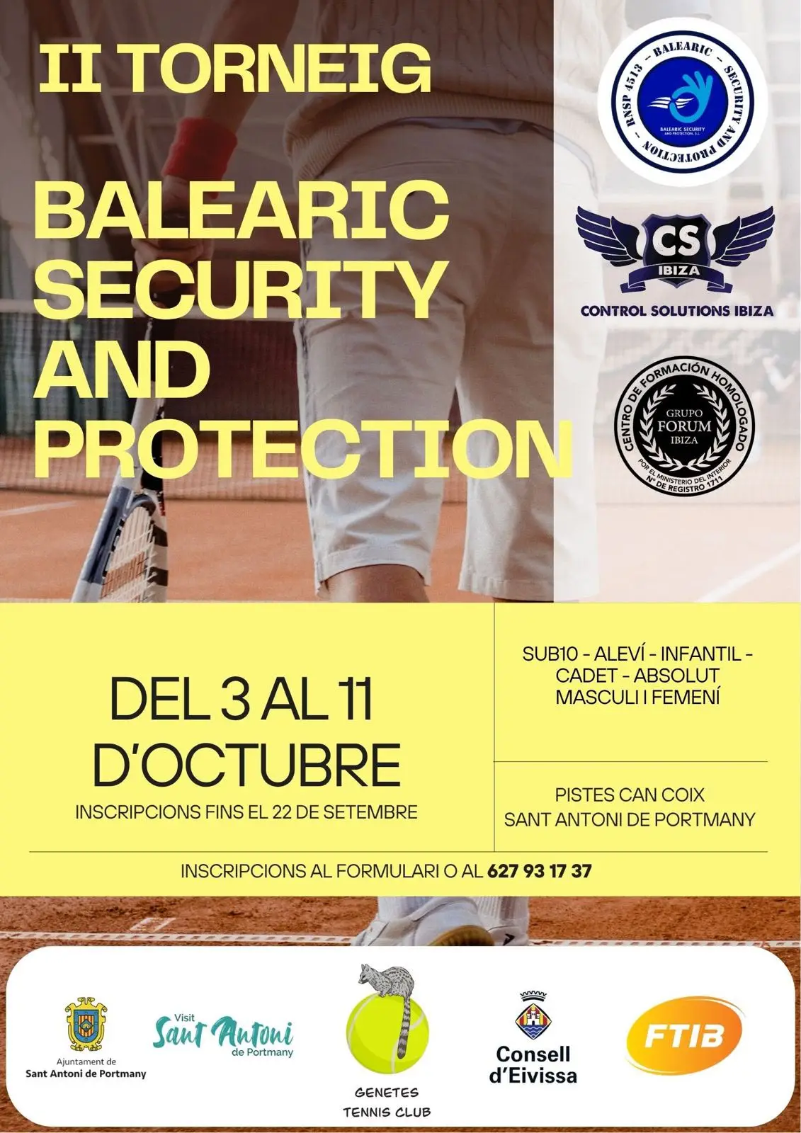 Sant Antoni acoge con éxito el II Torneo Balearic Security and Protection: El tenis ibicenco muestra su mejor versión